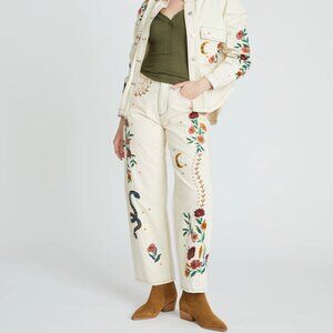 NEW DRIFTWOOD JEANS Elaine Barrel Hazel Hallucination Jeans WHITE DENIM 1225 8t4